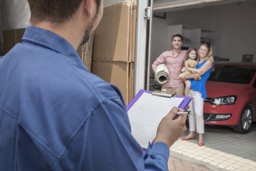 Moving van outside a Forestgate property with access challenges