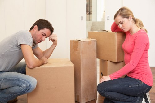 Loading household items into a van for a Forestgate move